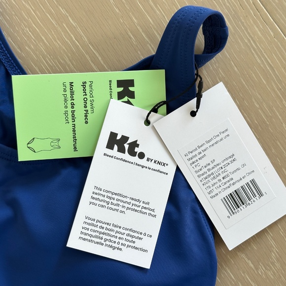 NEW Knix TEEN PERIOD Swim Sport One-Piece SWIMSUIT, Size SMALL, Shady Blue - Picture 6 of 6